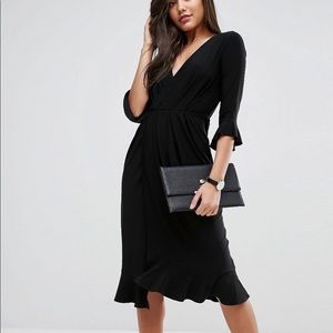 ASOS black wrap dress